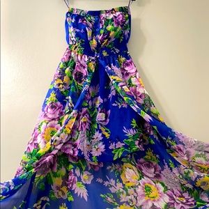 Strapless Maxi Floral Dress